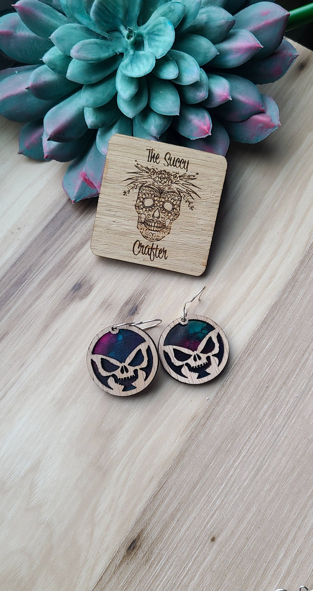 Suncatcher death moth earrings