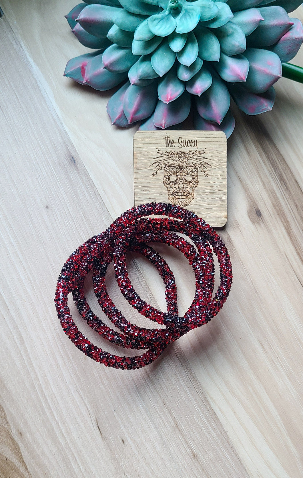 Red and black chunky Rhinestone rope