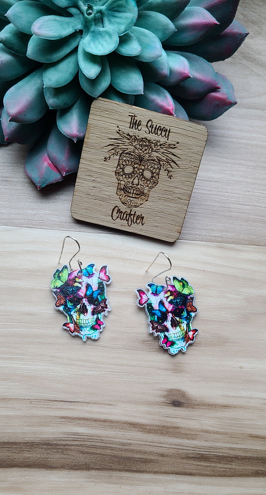Acrylic butterfly skull