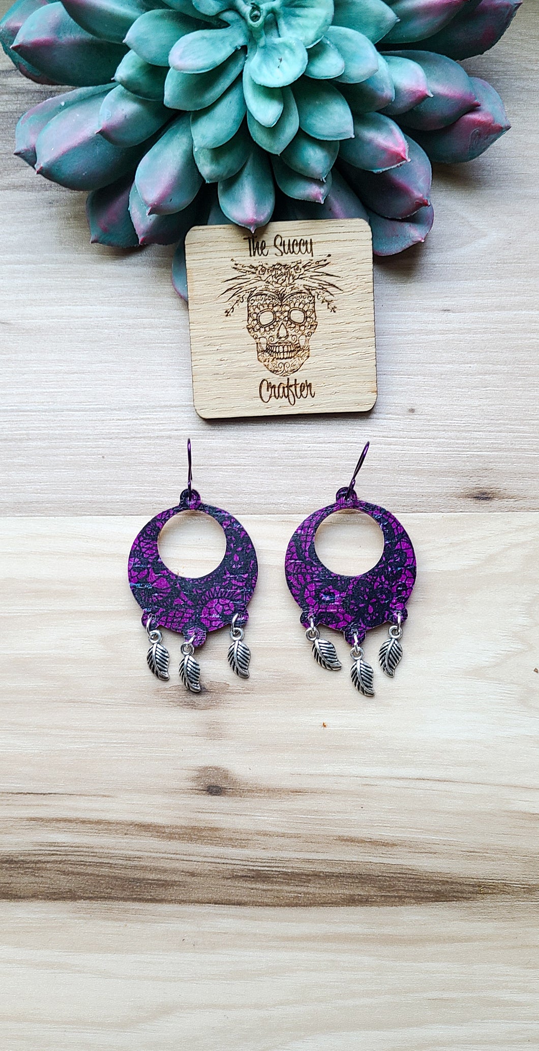 Black and purple lace  Celeste with leaves
