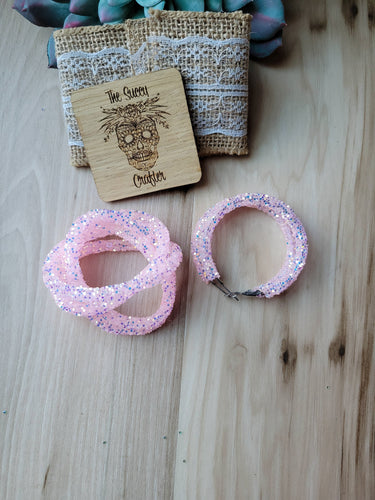 Pastel pink jelly glitter rope