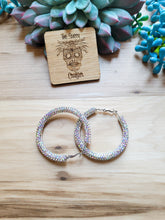 Load image into Gallery viewer, Holographic rhinestone hoops