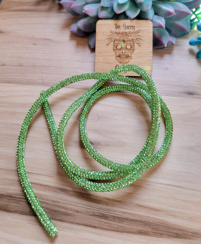 Lucky green rhinestone rope