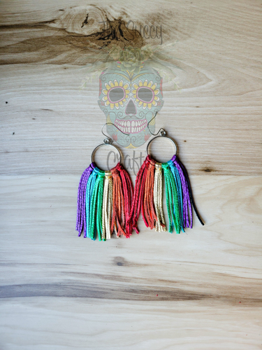 Rainbow/pride leather fringe