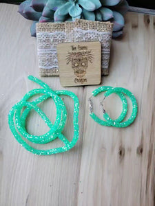 Green jelly glitter rope