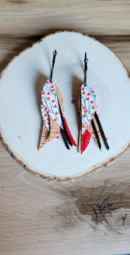 Red and white hearts Hoop feathers