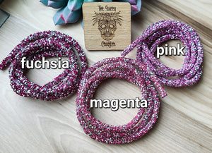 Pink & silver chunky rhinestone rope