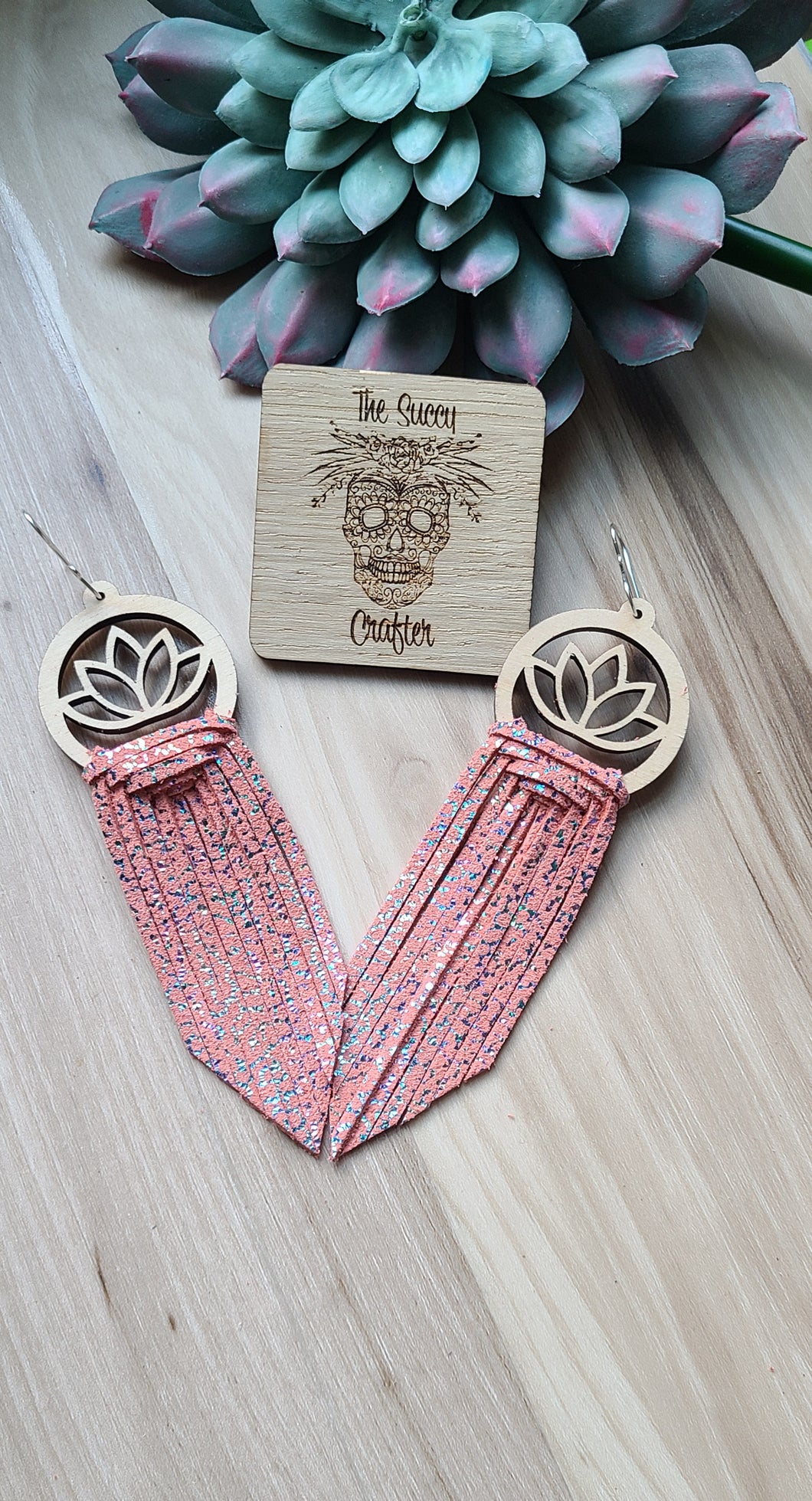 Wooden lotus with coral reef fringe