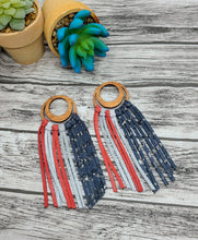 Load image into Gallery viewer, American flag veronica fringe (real leather)