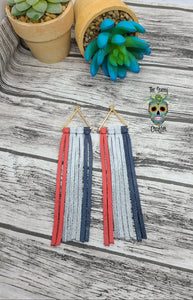 Red white and blue triangle fringe
