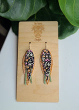Load image into Gallery viewer, Orange and pink floral Renea(real leather)