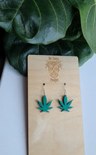 Load image into Gallery viewer, Hemp/marijuana leaf earrings