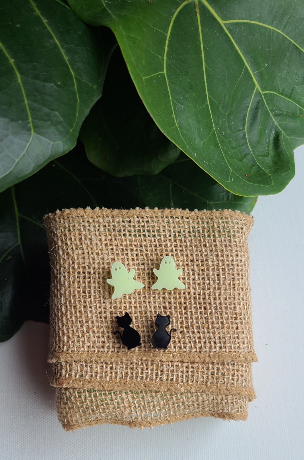 Ghosts and black cat acrylic studs