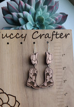 Load image into Gallery viewer, Hat and boots wooden earrings