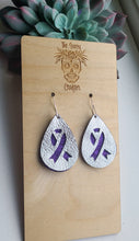 Load image into Gallery viewer, Awareness ribbon earrings
