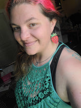Load image into Gallery viewer, Strawberry leather earrings