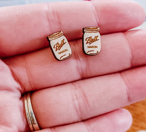 Mason jar wooden studs