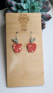 Boho cork Apple earrings