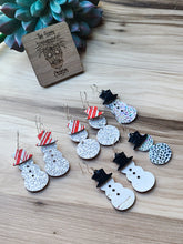 Load image into Gallery viewer, Leather backed cork Snowmen