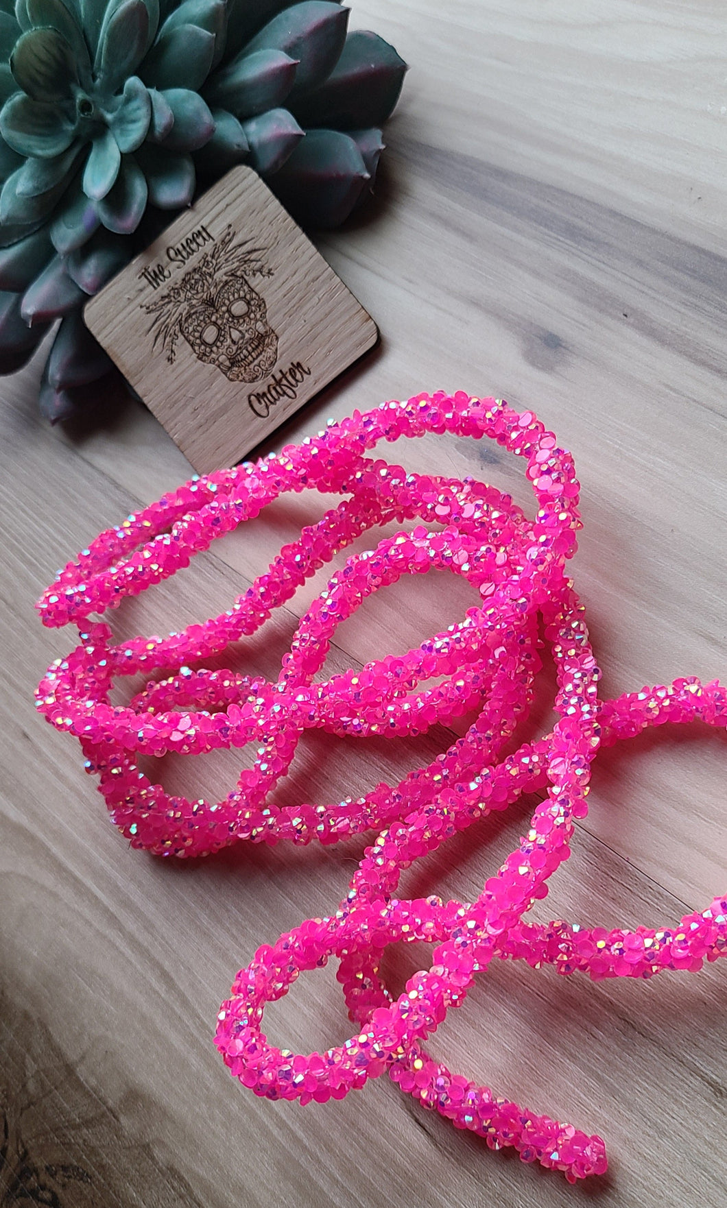Chunky Hot pink super Chunky Rhinestone rope