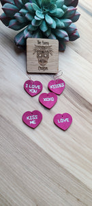 Candy hearts interchangeable earrings