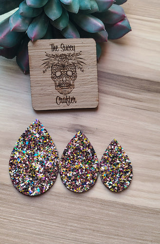 Mardi gras night glitter teardrop