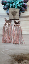 Load image into Gallery viewer, Rose gold butterfly fringe