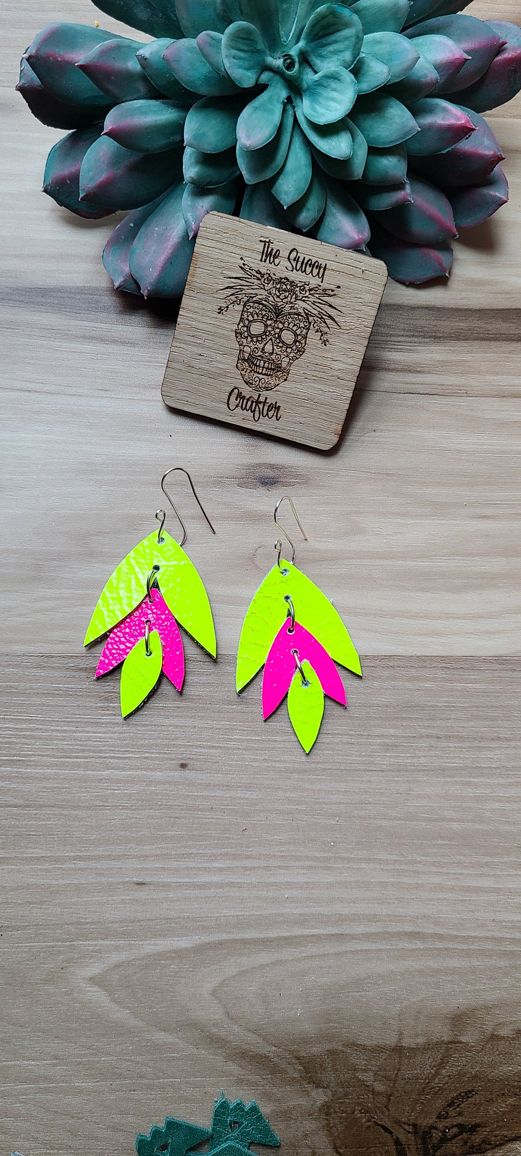 Neon yellow and pink fern
