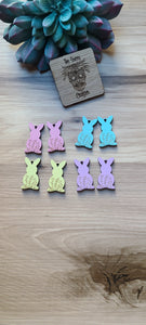 Wooden floral bunnies
