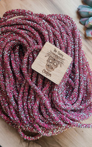 Fuchsia and silver chunky rhinestone rope