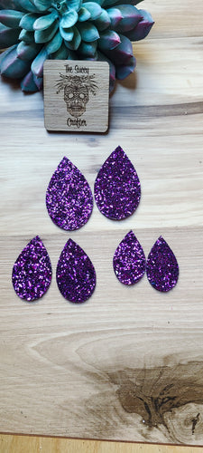 Jewel purple glitter teardrop