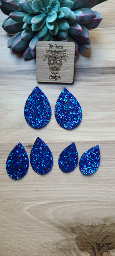 Royal blue glitter teardrop