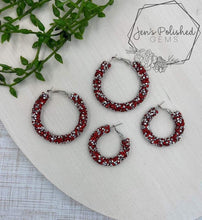 Load image into Gallery viewer, Red and silver Chunky Rhinestone rope