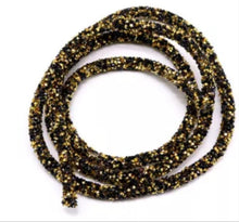 Load image into Gallery viewer, Black and gold chunky rhinestone rope