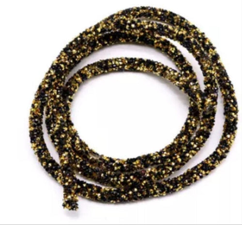 Black and gold chunky rhinestone rope